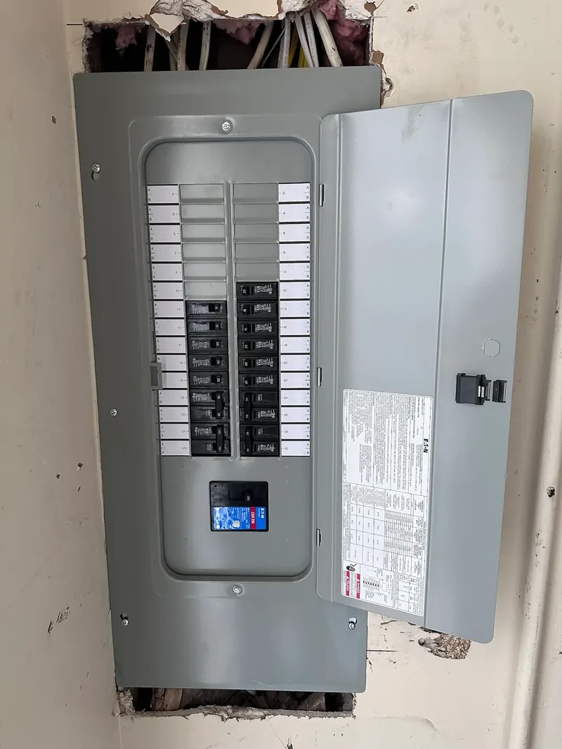 New electrical panel installed by Pirro Electric for Mark Ginevan's pole barn in Frederick County, MD